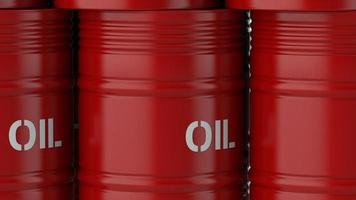 recipiente vermelho metálico de petróleo bruto sobre fundo branco para usar como um recurso 3d render ilustração foto