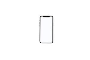 dispositivo de telefone móvel vazio em fundo branco. foto