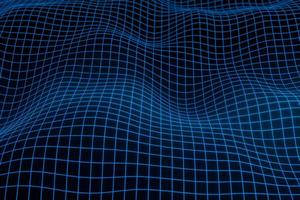 abstrato geométrico com paisagem digital ou ondas. renderização em 3 d de holograma de wireframe de montanha foto