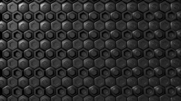 abstrato geométrico hexagonal preto em camadas. superfície futurista de hexágonos. fundo de conceito de ficção científica futuro foto