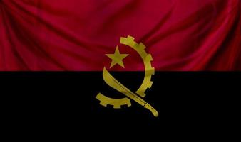 acenando a bandeira de angola. fundo para design patriótico e nacional foto