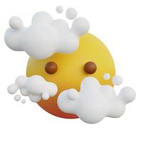 nuvens de rosto de expressão de emoticon de ilustração 3d foto