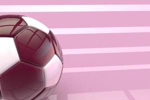 3d bola de futebol clássica brilhante em cores roxas e brancas foto