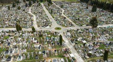foto aérea do cemitério