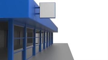 renderização de ilustração 3d de loja de maquete de logotipo foto