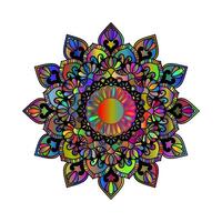 flores de mandala com decorações étnicas coloridas e geométricas. foto