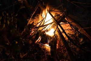 imagem de fogo de madeira hd sessão fria foto