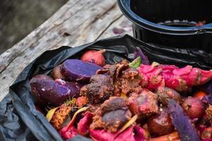 resíduos da cozinha para fazer a compostagem em casa. foto