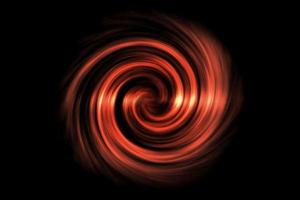fumaça espiral vermelha abstrata em fundo preto foto
