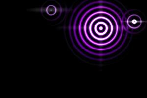 fundo claro abstrato, ondas sonoras roxas oscilando com anel de círculo foto