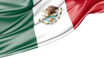 bandeira do méxico isolada no fundo branco, ilustração 3d foto