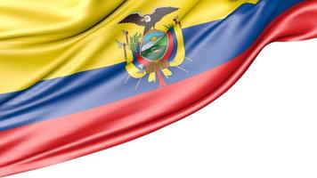 bandeira do Equador isolada no fundo branco, ilustração 3d foto