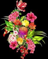 flores padrão design floral sem costura botânico tropical fundo foto