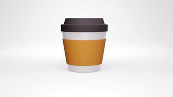 renderização 3D de uma xícara de café foto