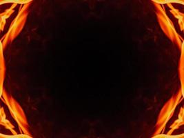 abstrato único. padrão de caleidoscópio de chamas laranja. foto grátis