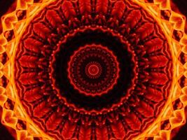 abstrato único. padrão de caleidoscópio de chamas laranja. foto grátis