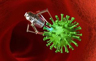 nanobots estão destruindo o coronavírus. foto