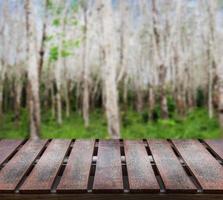 tampo de mesa de madeira jardim ao ar livre para exibição foto