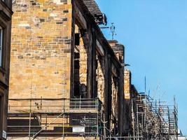 hdr glasgow escola de arte ruínas após incêndio em glasgow foto