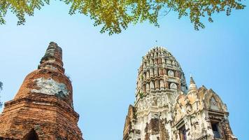 Tailândia ruínas e antiguidades no parque histórico de ayutthaya turistas de todo o mundo decadência de buda foto