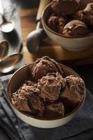 sorvete caseiro de chocolate escuro