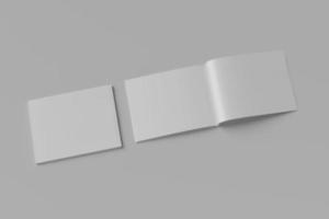 paisagem de revista de capa mole ou brochura simulada isolada em fundo cinza suave. ilustração 3D