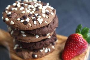biscoitos de chocolate decadentes foto