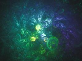 fundo abstrato arte fractal, sugestivo de astronomia e nebulosa. fractal gerado por computador ilustração arte nebulosa bolhas