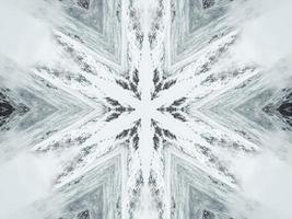 floral abstrato branco. padrão de caleidoscópio de neve. foto grátis