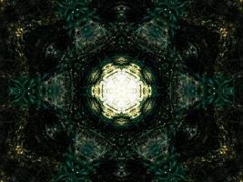fundo retangular abstrato verde escuro. padrão de caleidoscópio de floresta densa. fundo livre. foto