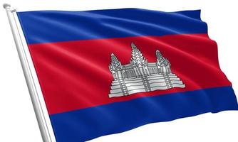 close-up acenando a bandeira do camboja foto