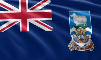 close-up acenando a bandeira das ilhas faikland foto