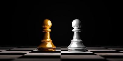 xadrez rei dourado sozinho no tabuleiro de xadrez e fundo escuro com linha  de conexão para ideia de estratégia e conceito futurista. 7126142 Foto de  stock no Vecteezy