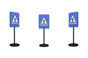 3D render ilustração sinais de trânsito da faixa de pedestres foto