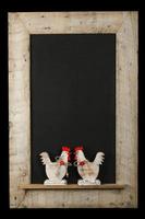 vintage galos de galinha de páscoa quadro madeira recuperada foto