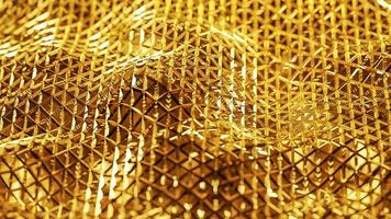 fundo de onda de rede de fio dourado brilhante abstrato para apresentação de produtos e estilo de luxo da marca. ,modelo 3d e ilustração. foto
