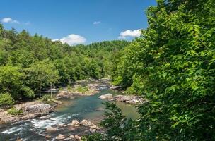 Rio flui no parque estadual de audra perto de buckhannon, na Virgínia Ocidental foto