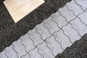 textura e a superfície decorada do piso de concreto foto