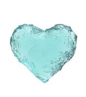 gelo em forma de coração isolado no fundo branco. ilustração 3D. foto