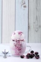 sorvete de iogurte de mirtilo foto