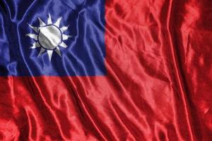 bandeira de pano de taiwan bandeira de cetim acenando textura de tecido da bandeira foto