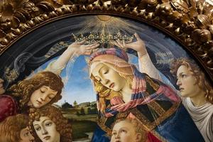 florença, toscana, itália, 2019 madonna do magnificat pintura na galeria uffizi foto