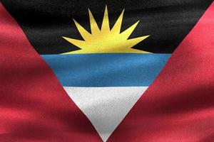bandeira de antígua e barbuda - bandeira de tecido acenando realista foto