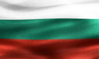 bandeira da bulgária - bandeira de tecido acenando realista foto