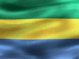 bandeira do gabão - bandeira de tecido acenando realista foto