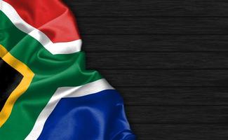 closeup de renderização 3D da bandeira da África do Sul foto
