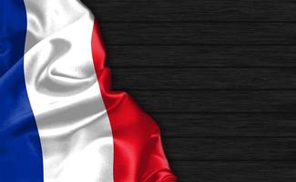 closeup de renderização 3D da bandeira da França foto