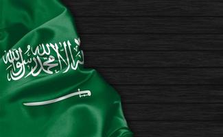 closeup de renderização 3d da bandeira da arábia saudita foto