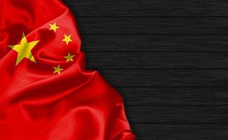 closeup de renderização 3D da bandeira da china foto