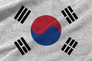 onda de bandeira da coreia do sul isolada em png ou fundo transparente, símbolos da coreia do sul, modelo para banner, cartão, publicidade, promover, comercial de tv, anúncios, web design, ilustração foto